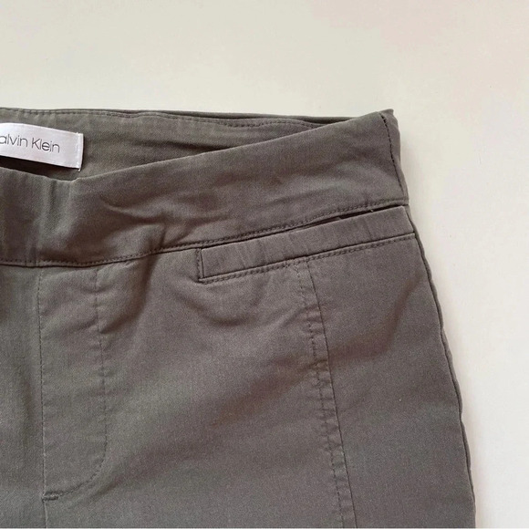 CALVIN KLEIN Ankle Pants Gray Stretch Buttons Business Casual Work Size S - Picture 10 of 14